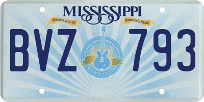 MS license plate BVZ793