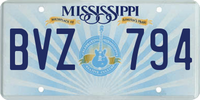 MS license plate BVZ794