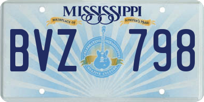 MS license plate BVZ798