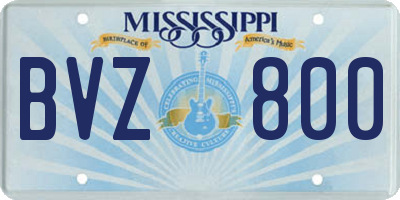 MS license plate BVZ800