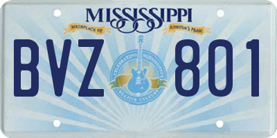 MS license plate BVZ801