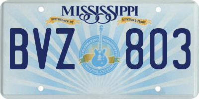 MS license plate BVZ803