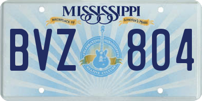 MS license plate BVZ804