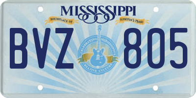 MS license plate BVZ805
