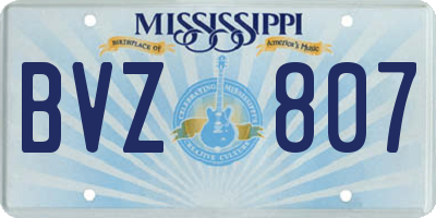 MS license plate BVZ807