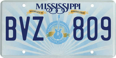 MS license plate BVZ809