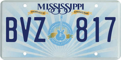 MS license plate BVZ817