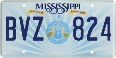 MS license plate BVZ824