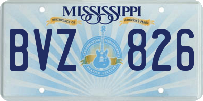 MS license plate BVZ826