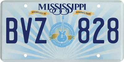 MS license plate BVZ828