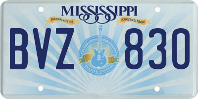 MS license plate BVZ830