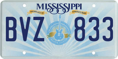 MS license plate BVZ833