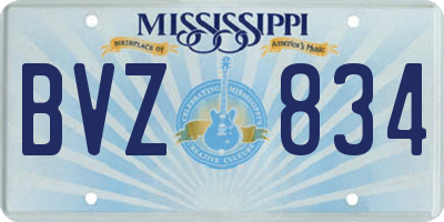 MS license plate BVZ834