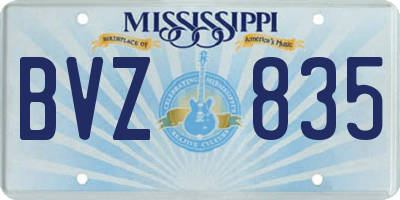MS license plate BVZ835