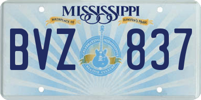 MS license plate BVZ837