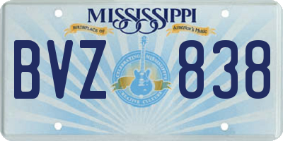 MS license plate BVZ838