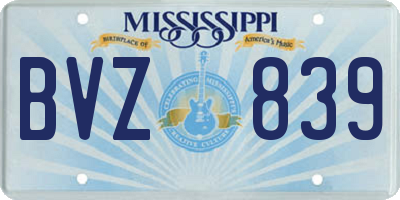 MS license plate BVZ839