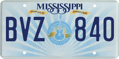 MS license plate BVZ840