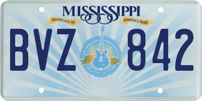 MS license plate BVZ842