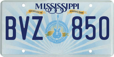 MS license plate BVZ850