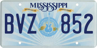 MS license plate BVZ852