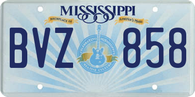 MS license plate BVZ858