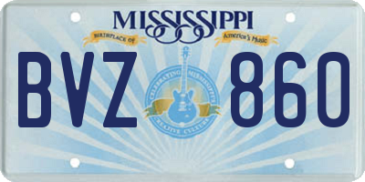 MS license plate BVZ860