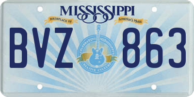 MS license plate BVZ863