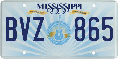 MS license plate BVZ865