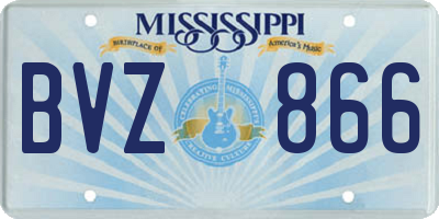 MS license plate BVZ866