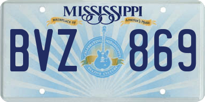 MS license plate BVZ869