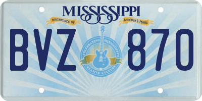 MS license plate BVZ870
