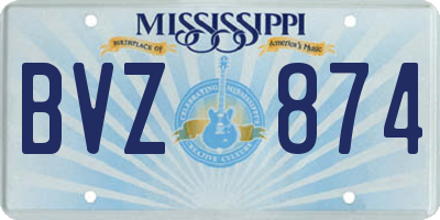 MS license plate BVZ874
