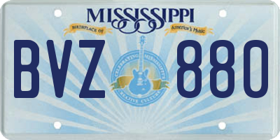MS license plate BVZ880