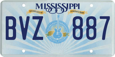 MS license plate BVZ887