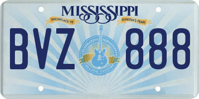 MS license plate BVZ888