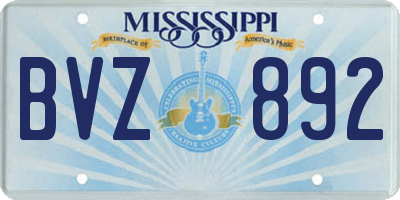 MS license plate BVZ892