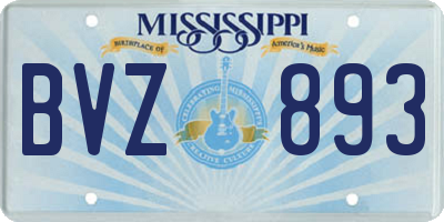 MS license plate BVZ893
