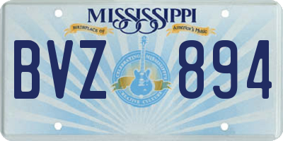 MS license plate BVZ894