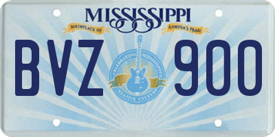 MS license plate BVZ900