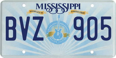 MS license plate BVZ905