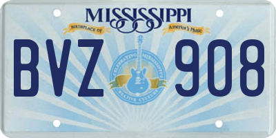 MS license plate BVZ908