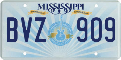 MS license plate BVZ909