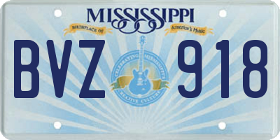 MS license plate BVZ918
