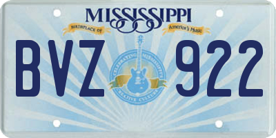 MS license plate BVZ922