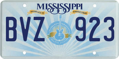MS license plate BVZ923
