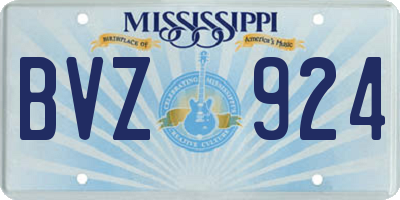 MS license plate BVZ924