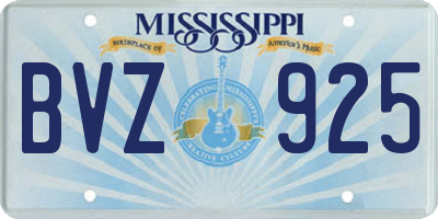 MS license plate BVZ925