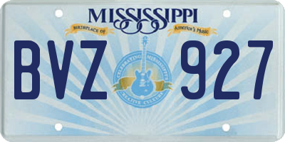 MS license plate BVZ927