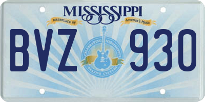 MS license plate BVZ930